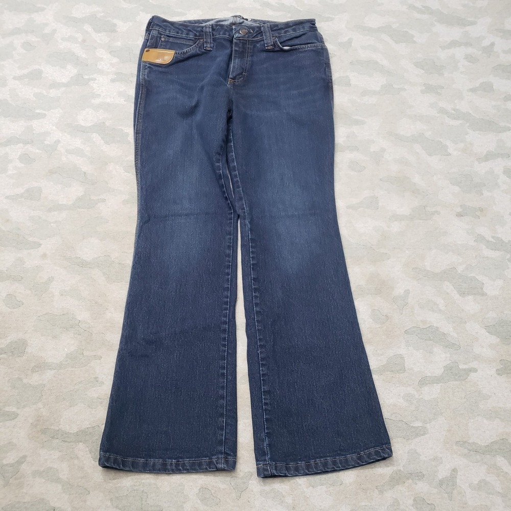 Wrangler Riggs Workwear Jeans Womens 10x30 Blue Bootcut Denim Dark Wash